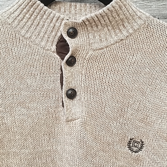 SOLD EBAYChaps Sweater Tan Men Small Elbow Patches - Picture 4 of 7